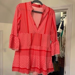red and pink sundress
